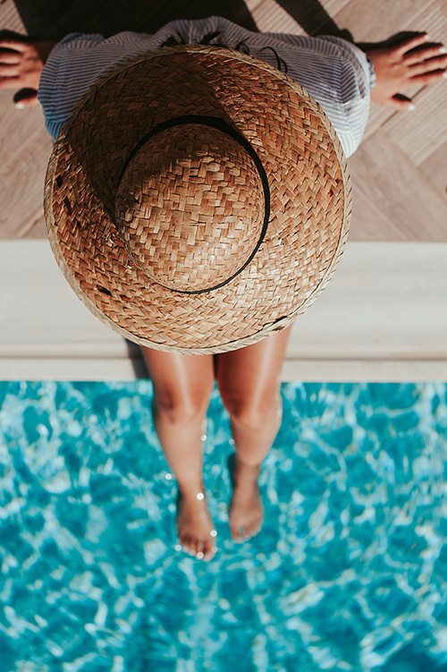 paddling in a pool