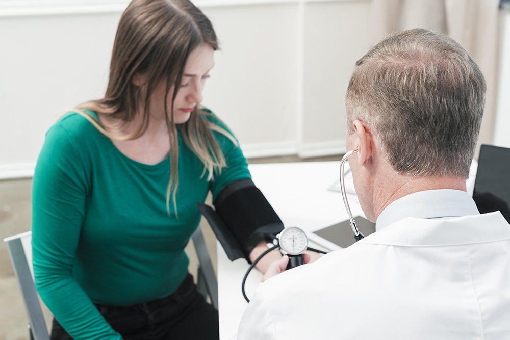 young gorl getting a health check